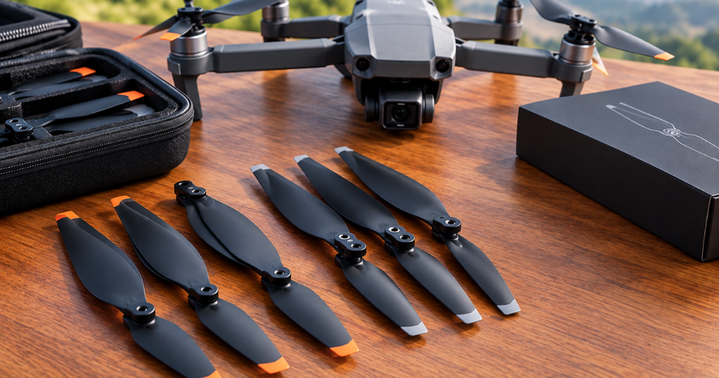 Hélices de drones em exposição