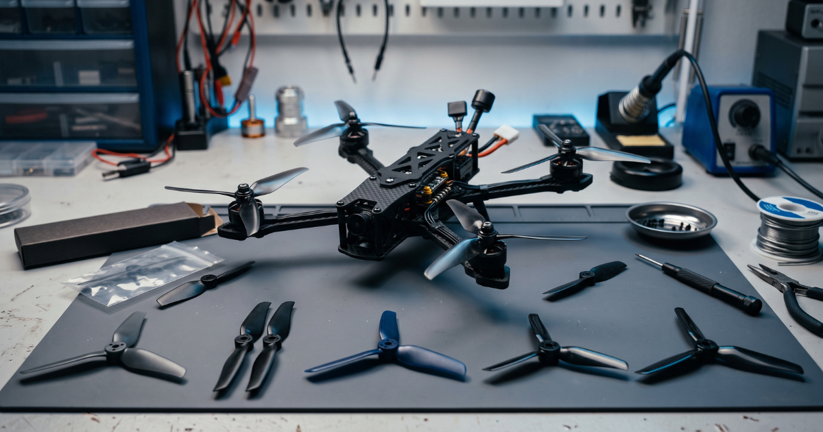Opções de hélices para drones